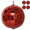 POP-UP Red Christmas Ornaments Balls 4 ct. 3.5"; Collapsible Large Xmas Tree Reversible Plastic Baubles; Shatterproof
